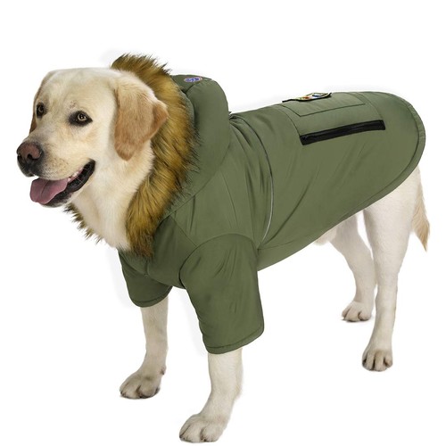 Large dog down jacket hoodie - large,