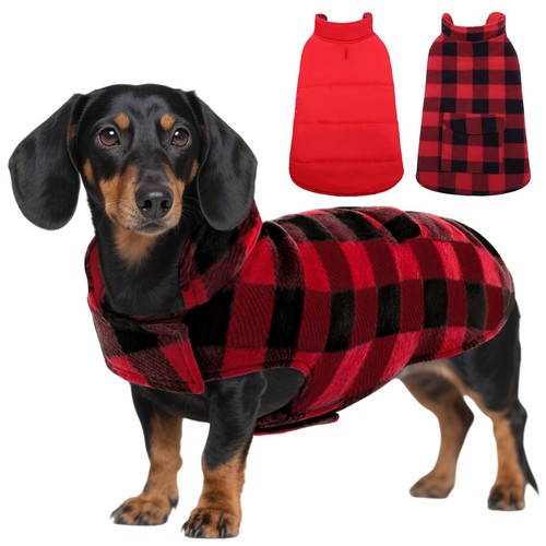 Reversible dog winter coat - reversible,