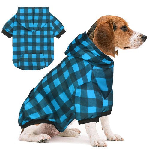Blue large plaid dog - , sweater