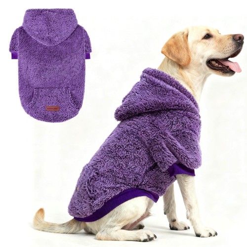 Plush fleece dog hoodie - dog,
